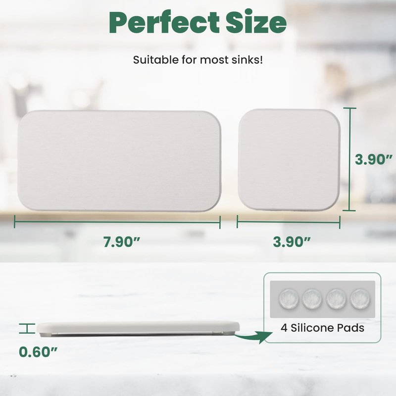 3PCS Water Absorbing Diatomaceous Earth Tray for Sink, Fast Drying Soap & Toothbrush Holders for Bathroom Counter, 1 Stone Tray, 2 Stone Coasters
