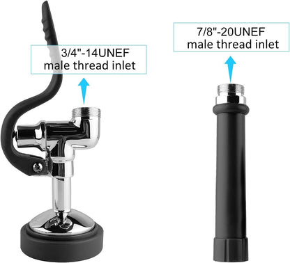 BESTJEEF Pre Rinse Sprayer Commercial Sink Faucet Spray Valve Chrome Finished (Black), (IM-US-KH12)