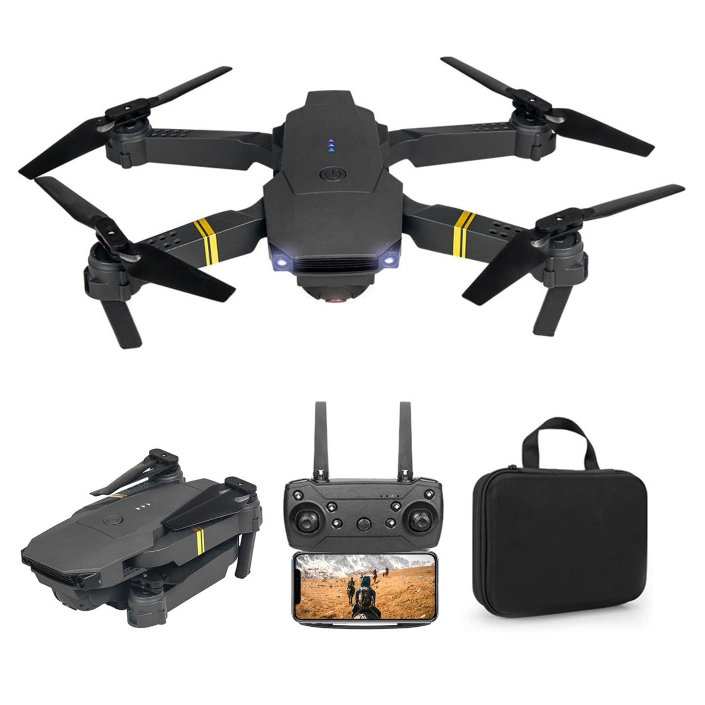 Skyhawk Drone with Camera | Quadcopter Drones for Kids, drone for adults, beginner drone and pros | HD pictures and videos, foldable, silent, 30 MPH Falcon Drones with Camera for Adults 4k