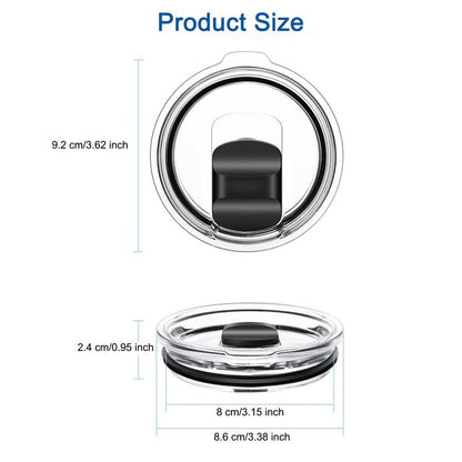 20 oz Tumbler Lid for YETI, 2-Pack Replacement Lids Compatible with YETI 20 oz Tumbler, 10/24 oz Mug, and 10 oz Lowball, Spill-Proof Cup Lids Top Covers with Magnetic Slider Switch for Travel, Black