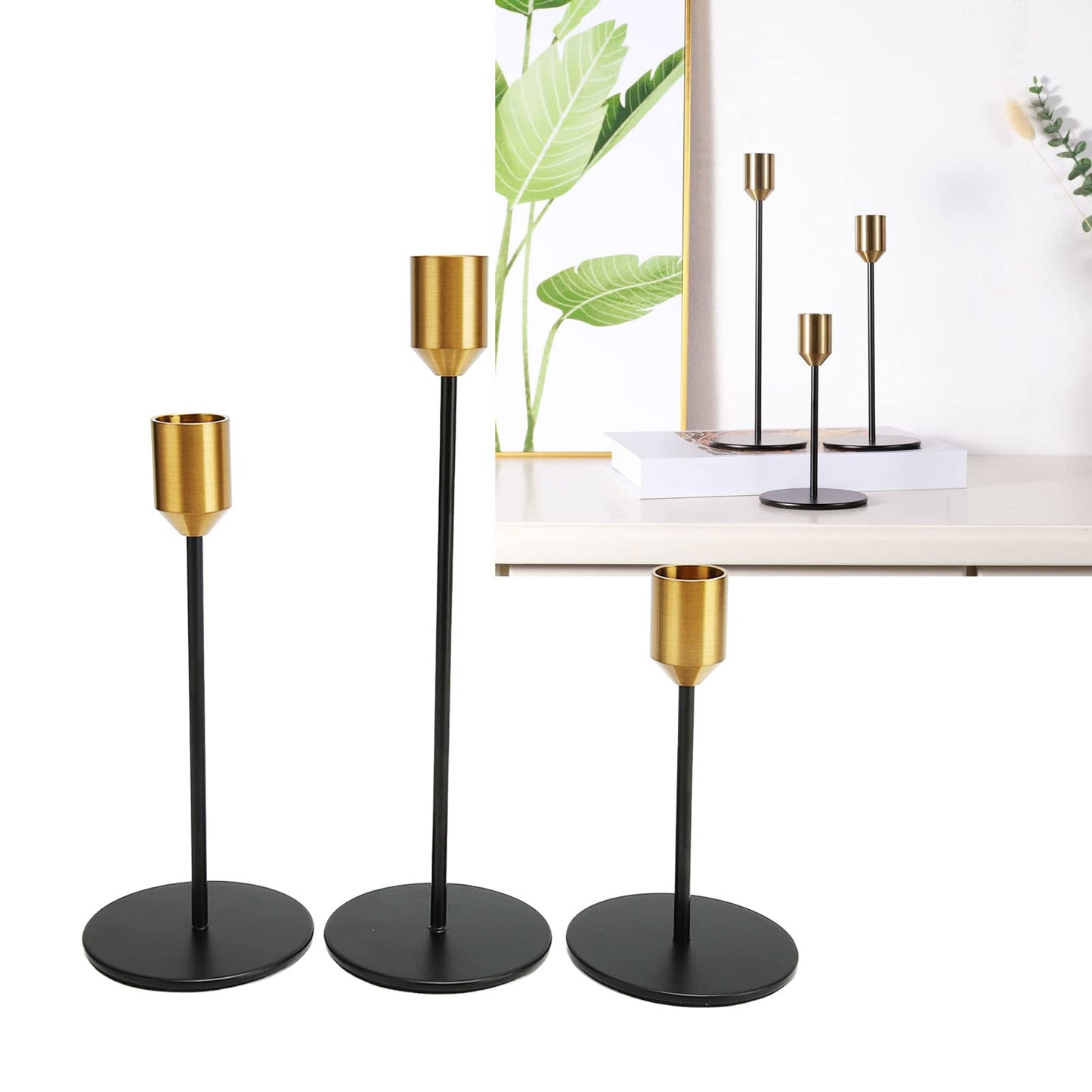 Antique Iron Candle Holder, Antique Elegant Romantic Taper Candle Holders Candlestick Stands Altar Supplies Mantle Decor for Wedding Dining Table