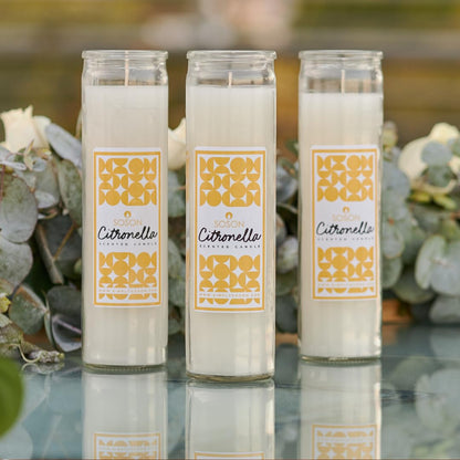 Simply Soson Citronella Candle - Citronella Scented Devotional Glass Jar Candles Ivory - 2x8 inch - 6 Pack - Outside Candles for Garden Yard Balcony, Summer Camping