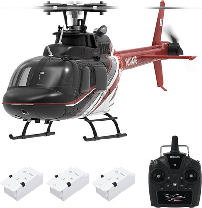 6 Channel Remote Control Helicopter with Brushless Motors Altitude Hold Gyro Optical Flow Positioning Function 2.4GHz Aileronless Mini Aircraft Toy for Beginners Teens Adults