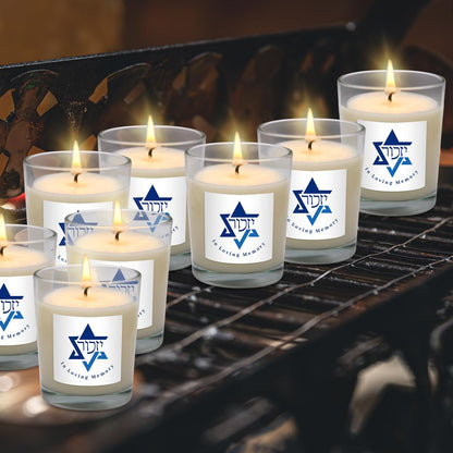 6 Pack White Yahrzeit Candles - Yahrzeit Memorial Candles, Memorial Bereavement Gifts for Loss of Loved One, Jewish Sympathy, Natural Soy Wax Hand Poured