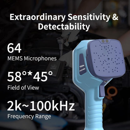 FOTRIC TD2e Acoustic Imaging Camera,64 MEMS Digital Microphones,Acoustic Imager for Compressed Air Leaks, Vacuum Leaks, Vibration Problems Detection,2k~100kHz Frequency Range, 3.5" Touch Screen,5MP