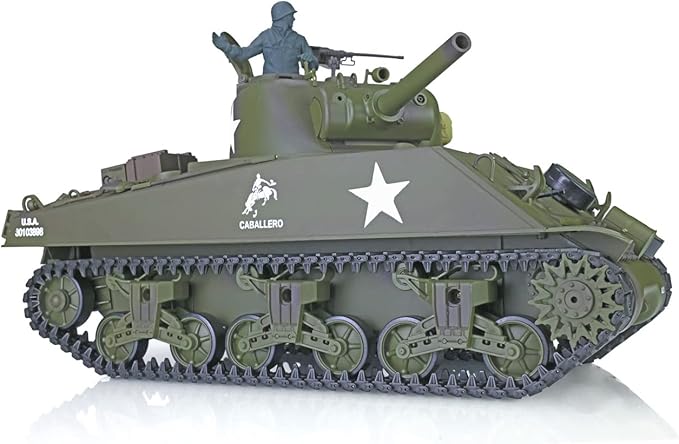 Heng Long US in Stock 1/16 Scale 2.4G 7 Plastic Version M4A3 Sherman RTR RC Tank Model 3898 BB Airsoft