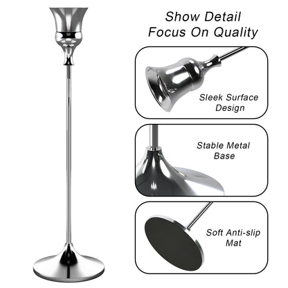 Showin Candlestick Holders Silver, 6 Packs Taper Candle Holder for Candlesticks, Candle Sticks Holder Decor for Home Decor