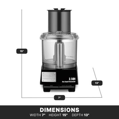 Waring Commercial WFP11S 2.5 Quart Food Processor, 3/4 HP Motor, Extra Large Feed Tube, Patented LiquiLock Seal Bowl System, Includes Grating, Shredding, Slicing, Whipping Disc and a Standard S blade for Chopping, Pureeing, and Emulsyfying, 120V, 5-15 Pha