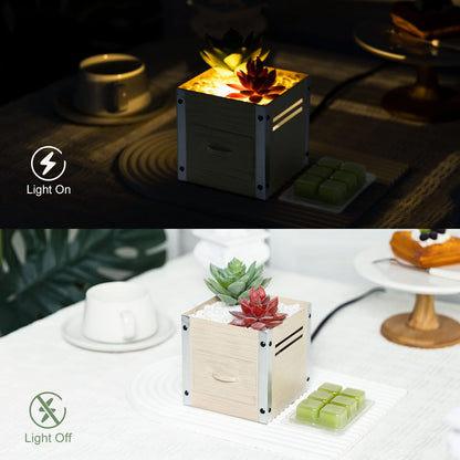 gengxinda GXD Artificial Succulent Plants Wax Melt Warmer, Electric Wax Warmer with Translucent Glass, Flameless Fragrance Warmer for Scented Wax, Home Office Decor & Birthday Gifts for Women