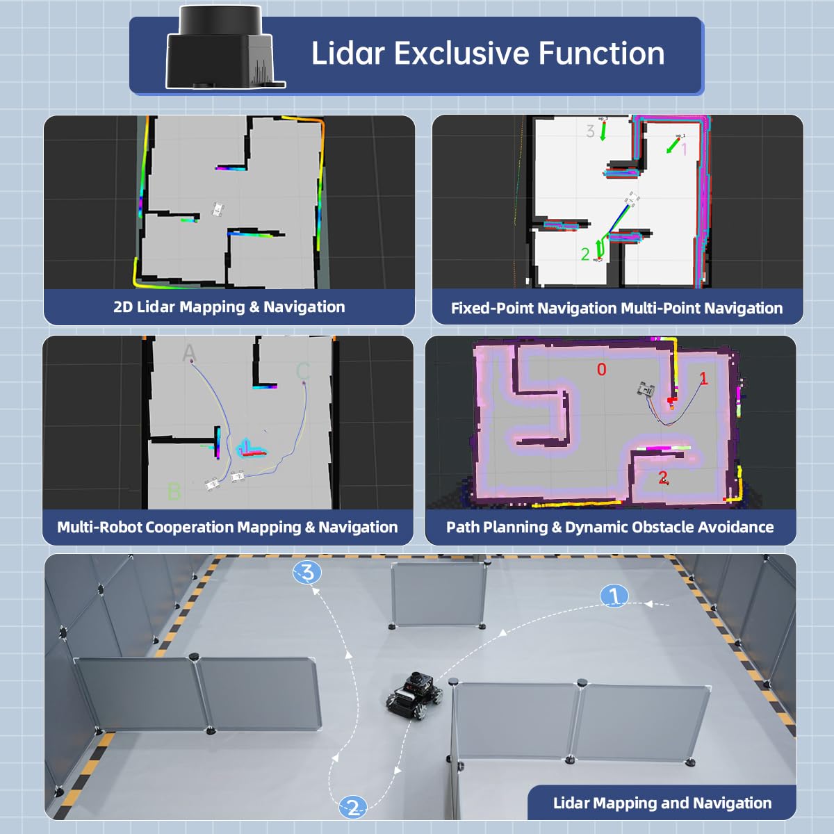 HIWONDER Robot Car with ChatGPT Large AI Models, 3D Depth Camera Mecanum-Wheel Chassis ROS2-HUMBLE Lidar SLAM Mapping Navigation Autonomous Driving, MentorPi M1 Standard Kit Without Raspberry Pi
