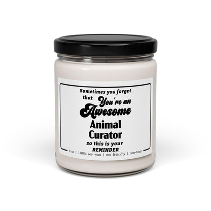 Animal Curator Candle Gifts for Women Men - Appreciation Thank You Birthday Retirement Graduation - Coworker Zoo Curator Employee Boss Manager - 9oz Soy Wax Cinnamon Vanilla Scent