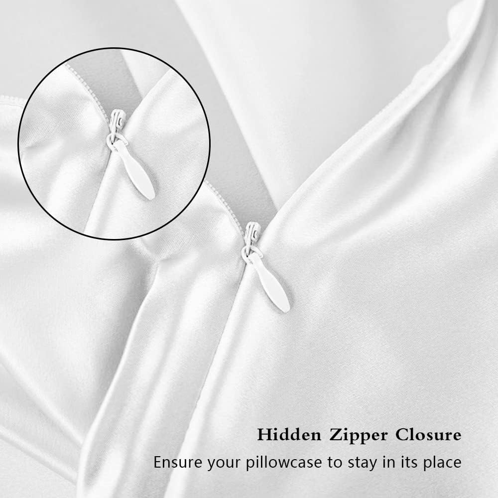 Mulberry Silk Body Pillow Case by Skiennix - Smooth, Cooling, Anti-Acne | 20x54 Inches, White