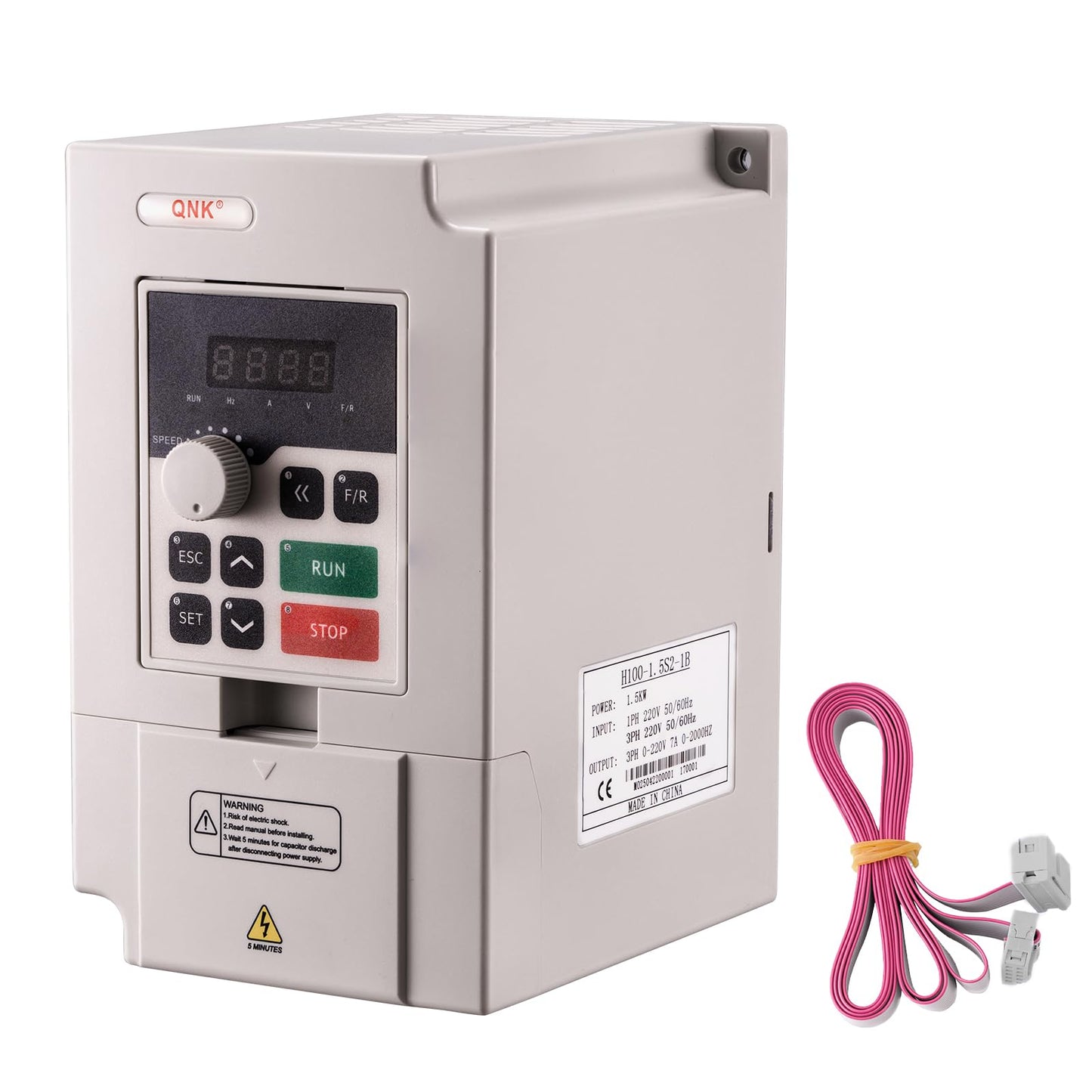 QNK CNC Spindle Motor Kits,220V 1.5KW CNC Spindle Air Cooled Spindle Motor+220V 1.5KW VFD Single to 3 Phase Inverter Variable Frequency Drive+ ER11 Collet Set