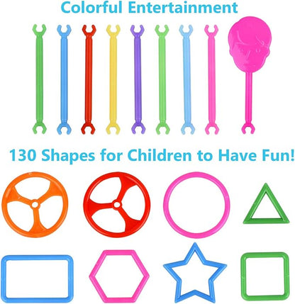 Juboury 1054Pcs Building Toy Building Blocks Bars Different Shape Educational Construction Engineering Set 3D Puzzle Interlocking Creative Connecting Kit Great STEM Toy for Both Boys and Girls