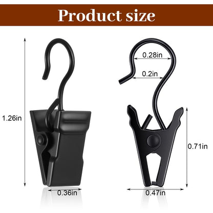 200 Pcs Stainless Steel Curtain Clips, Heavy-Duty Small Curtain Hooks Hangers for Hanging Outdoor String Lights, Art Craft Display, and Home Decoration