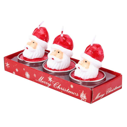 BFYDOAA 6PCS Christmas Tealight Candles Santa Claus Tea Lights Wax Mini Votive Candles for Christmas Scene,Dinner Table Decor