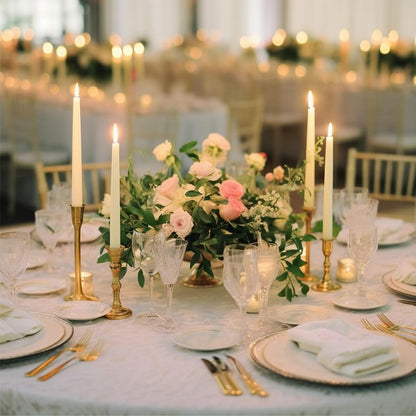 GEHUIZER 100 Pack Flameless Taper Candles Bulk, 11 Inch Battery Operated LED Taper Candles Flickering Electric Led Candlesticks for Christmas Church Wedding Party Centerpiece, No Batteries, Ivory