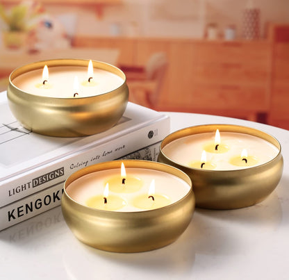 Kedtui Citronella Candles, 3 Pack Each 3-Wick Scented Candle Soy Wax Portable Travel Tin Gift Set, Outdoor and Indoor