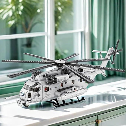 Military Helicopter Building Block Toy 1/35 Ch-53E Building Set Fighter Jet Airplane Toy Model for Teenagers and Adults(2192 Pieces)
