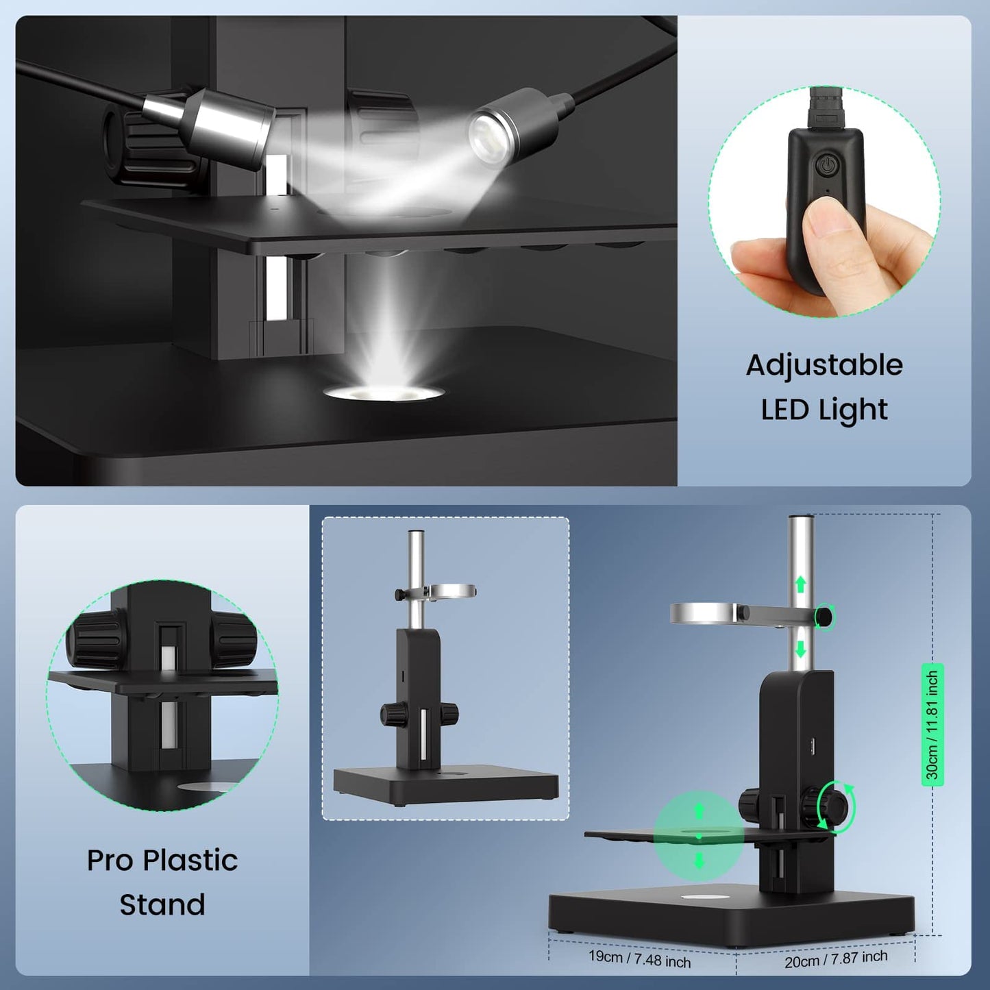 JOYALENS JL246PS 3 Lens 7'' HDMI Digital Microscope 4000X, Biological Microscope for Adults Kids with Prepared Slides, UHD 2160P Video, Full Coin Microscope for Error Coins, Windows Compatible, 32GB