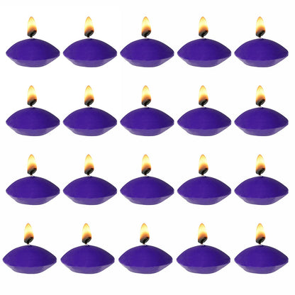 XGNG 2 Boxes 20PCS Round Burning Candles, Small Tea Light Candles, Unscented, Purple