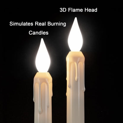 Meigic 6 Pcs Sensor Dawn to Dusk Window Candles, Flickering Battery Candles for Windows, Ultra Bright Fake Candle Lights with Gold Holders, Led Candlesticks for Xmas Home Decor, White Light