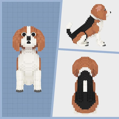 Larcele Micro Building Blocks Set DIY Mini Building Toy Bricks for Age Over 12 Years 964 Pieces KLJM-02 (Beagle)
