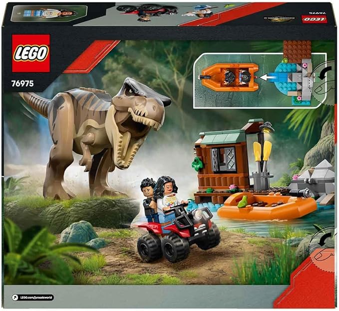 Lego 76975 Jurassic World T-Rex River Escape Toy Birthday Present Blocks Educational Boys Girls Children 5 6 7 8 Years Old Dinosaur Battle Robot