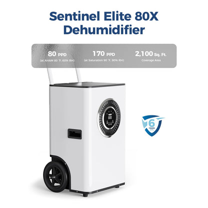 ALORAIR 170 PPD Commercial Dehumidifier with Pump & Drain Hose, LGR Tech Industrial Dehumidifiers, for Water Damage Restore, Basements, Large Space, 6 Years Limited Warranty, Sentinel Elite 80X