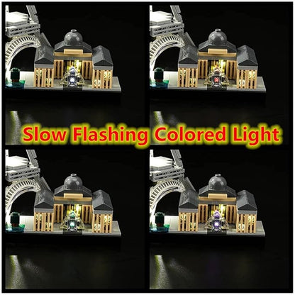 LED Light for (Architecture Paris with Eiffel Tower) Building Blocks Set - Compatible with Lego 21044 Skyline Building Model (Model Set Not Included)