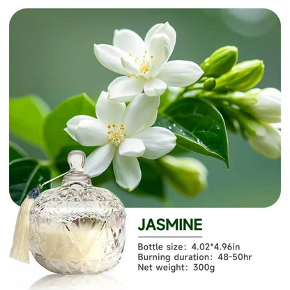 Joo sko Jasmine Scented Soy Wax Candle, 7oz Glass Jar Candle, Aromatherapy Relaxation Candle, Long Burning Clean Scented Candle, Thoughtful Gift for Women, Birthday, Mother's Day, Housewarming