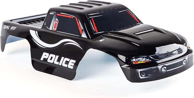 SummitLink Custom Body Compatible for 1/10 Scale RC Car or Truck (Truck not Included) (Police Black)