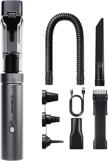 REDTIGER Cordless Car Vacuum - 21000PA Portable Handheld Cleaner with 70 Min Runtime | Lightweight 4-in-1 Design