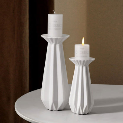 Decorative Candlestick Table Center Decoration White Candlestick Household Romantic Candlestick Ceramic Ornaments Candlestick