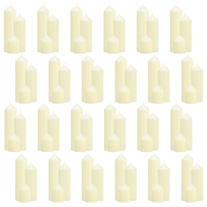 Trxvxo 72 Pcs Ivory Pillar Candles Bulk Set，3 Different Lengths 2 x 3/6/8 Inch (24 Each)，Hurricane Candles，Dripless Unscented Smokeless，Gives You a Better Atmosphere When Organizing an Event Party.