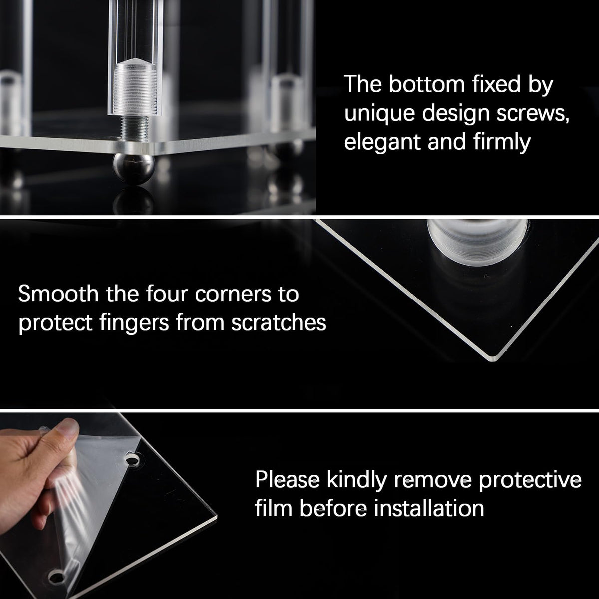 Generic Candelabra 7 Arm Acrylic Candlestick Candle Holder for Wedding Birthday Party Living Room Decor, 4pcs Set 26.5 Inch Tall, Clear