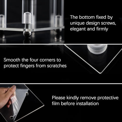 Generic Candelabra 7 Arm Acrylic Candlestick Candle Holder for Wedding Birthday Party Living Room Decor, 4pcs Set 26.5 Inch Tall, Clear