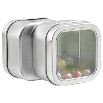 GENHAKON 40 Pack 4 oz Square Metal Tins, Square Candle Tins with Clear Window, Perfect for Candle Making, Gifts & DIY Projects