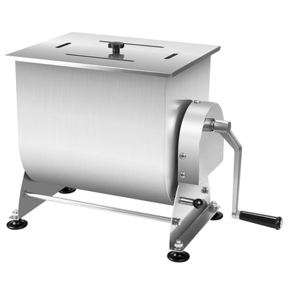 Wutfly Manual Tilting Meat Mixer, 35 lb / 6 Gallon Capacity, Stainless Steel Sausage Stuffer for Burger, Sausage & Jerky, with Removable Paddle & Non-Slip Feet, Countertop Food Processor