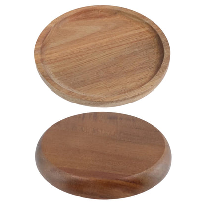 UTALIND Wood Candle Holder Farmhouse Decor, Wooden Pillar Candles Decorative Tray for Pillar Floating Candles Round Wooden Plate Pedestal Stand for Coffee Table Christmas Decor,2Pcs(Brown)