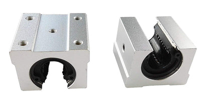 Mssoomm Linear Rail Shaft Guide and Linear Bearing Slide Block, 2Pcs SBR16-39.37 inch / 1000mm Rails +4Pcs SBR16UU Blocks with End Stops to Choose for CNC Router Machine and 3D Printer
