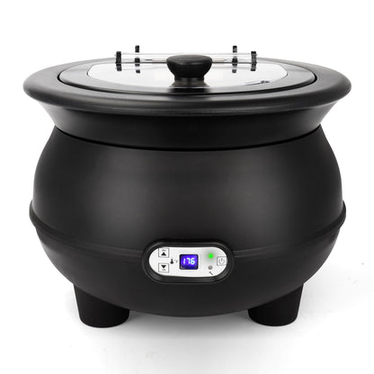 YUANHAO 8 Qt. Black Soup Kettle Warmer - 120V, 450W