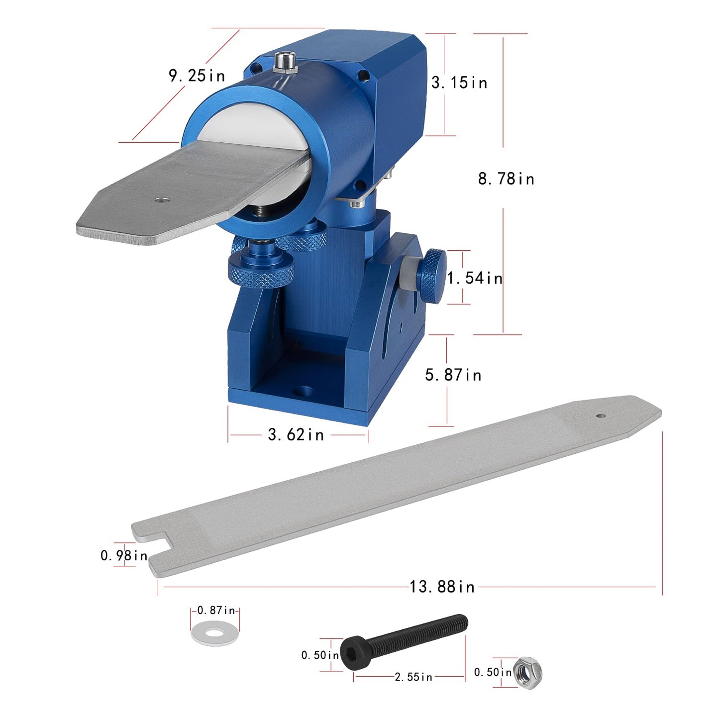 Sunluway-Three-Axis Blade Light Duty Workshop Knife Vise Tool, with 360-degree Swivel Base for Home or Industrial Craftsmen (Blue)