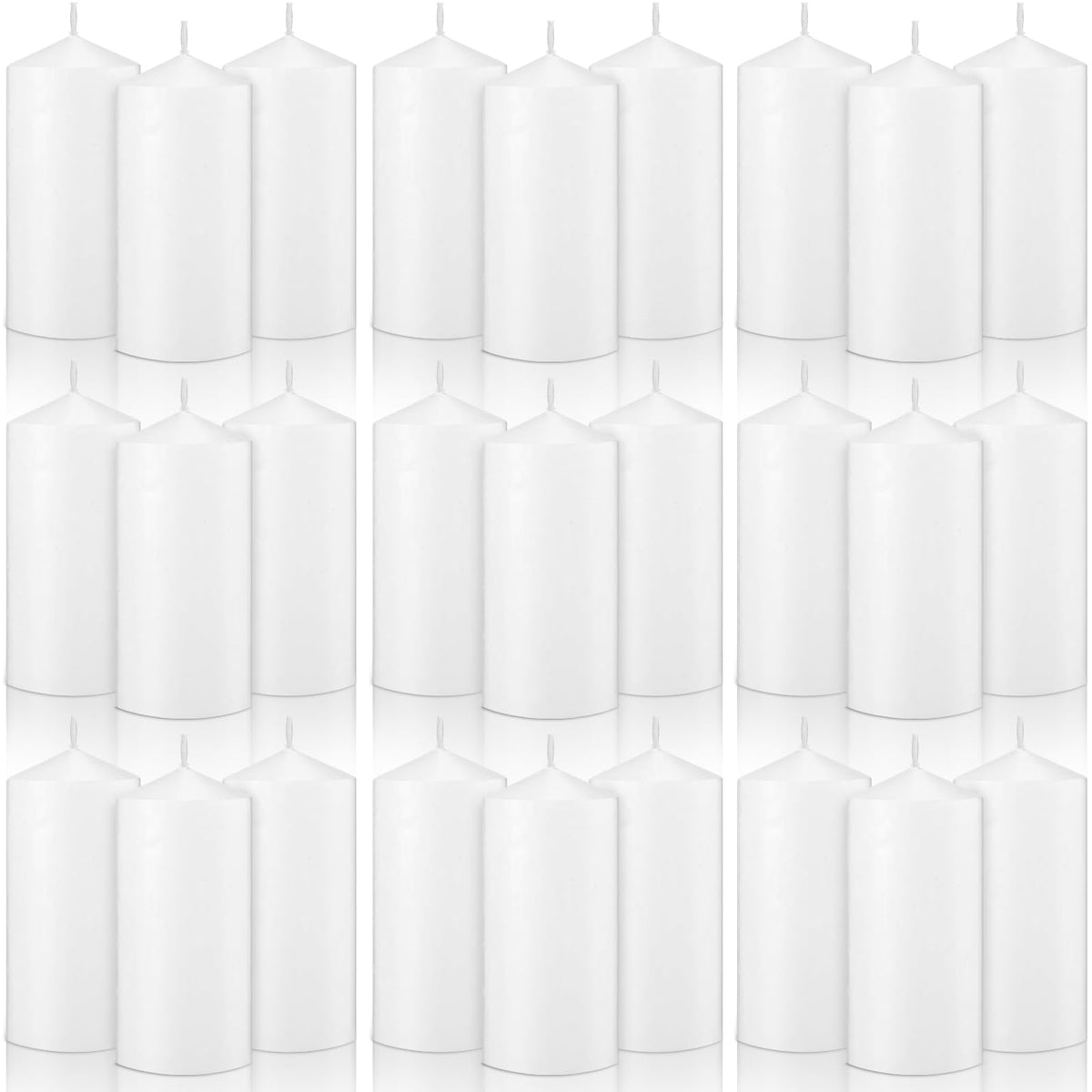 MTLEE 20 Pack White Pillar Candles Bulk, 2.7 x 5.1 Inches 50 Hour Long Burning Dripless Unscented Smokeless Wax Pillar Candles Set for Wedding Birthday Parties Dinner Church Home Emergency