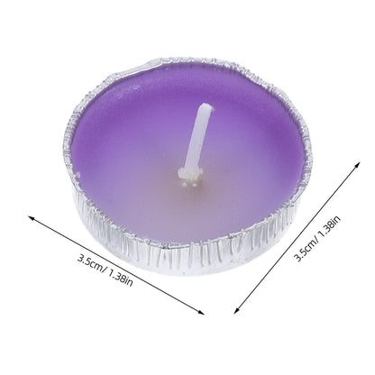 ibasenice 50Pcs Unscented Tea Candles: Unscented Long Burning Tealight Candles Clean Smokeless - 1.4x1.4x0.4 Scentless Tealights for Romantic Candlelight Dinner Party, Purple