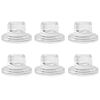 ZQXJWF Clear Glass Taper Candle Holders Set, Round Base Design, Elegant Dining Table Decor, for Table Centerpiece Wedding Party Advent Christmas Home Decorations (6, Clear)