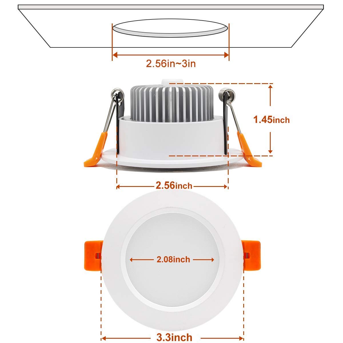 YGS-Tech Smart 3 Inch LED Recessed Lighting RGB WiFi Downlight, 5W Compatible with Alexa and Google Home, Dimmable RGB & CCT 2700-6500K Color Changing, 120V Ceiling Light with LED Driver (4 Pack)