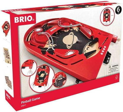 BRIO 34017 Pinball Game - Classic Vintage Arcade Style | Engaging Brain Game for Kids and Adults | Ideal Gift for Ages 6 and Up Red