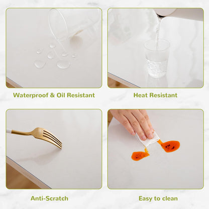 Eisdroma 39 x 79 Inch Clear Table Cover Protector, Clear Table Protector for Dining Room Table, 1.5mm Plastic Table Cover, Waterproof Table Pad for Kitchen, Office