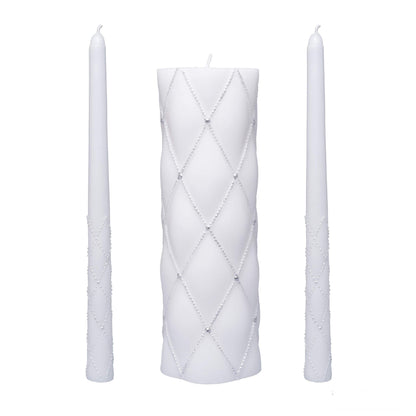 Hosley 11.5" High White Wedding Unity Candle Set. Great for Weddings Party Special Events and Emergency Lighting Reiki Spa Meditation. W5